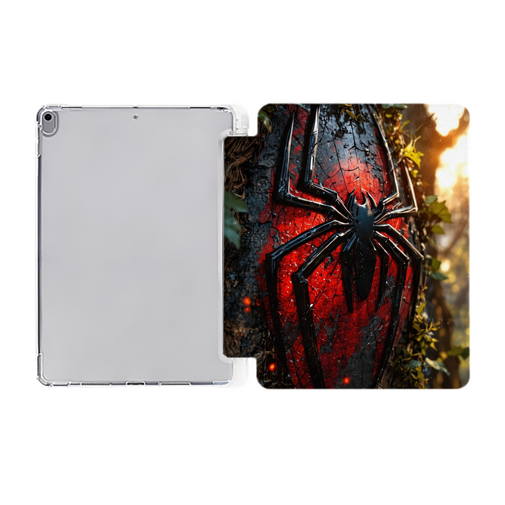 （画像用） Spider Man スパイダーマン IPad ケース ペン収納付き 三つ折りスタンド PUレザー×シリコン 対応機種9.5/10.5/10.9インチ